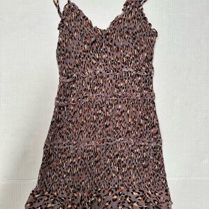PURPLE/BROWN TRENDY MINI DRESS